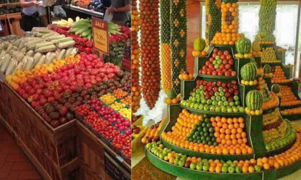 La magia de la frescura: Exhibiciones cautivadoras en frutas y verduras