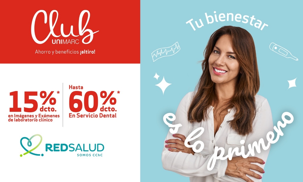 Club Unimarc y RedSalud anuncian alianza con atractivos descuentos para servicios médicos y dentales.