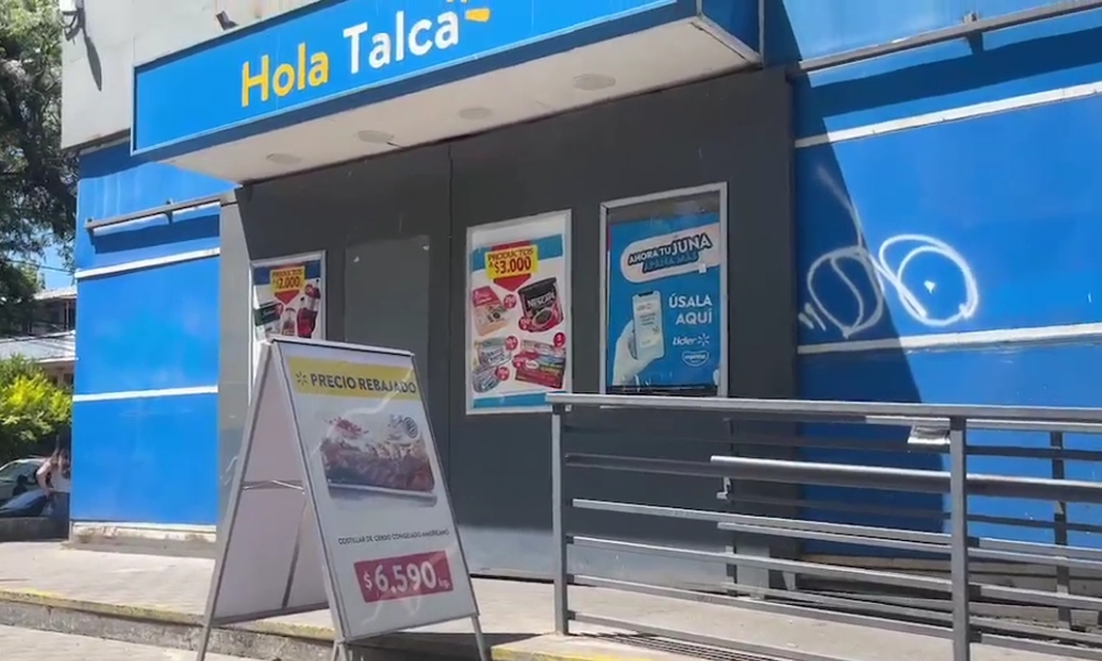 Violento asalto a mano armada al interior de supermercado Líder de Talca