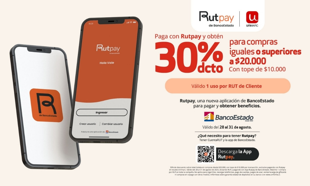 <strong>SMU y BancoEstado lanzan campaña con descuentos exclusivos pagando con Rutpay</strong>